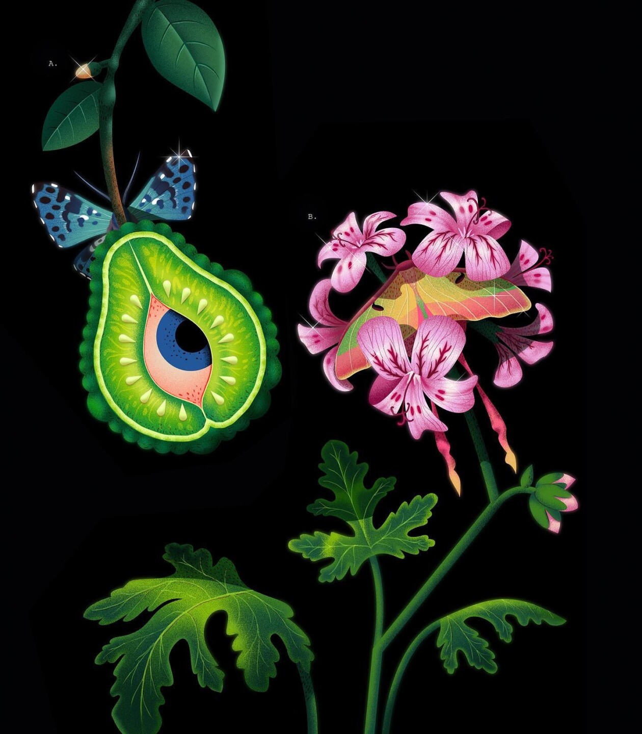 Marvelous Surrealistic Illustrations Of Eyes Peering From Plants And Animals By Ana Miminoshvili (8)