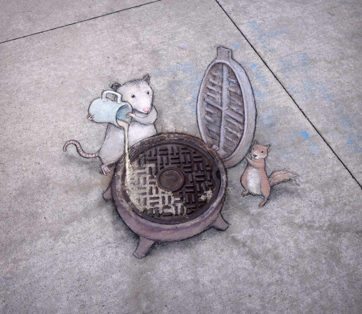 Playful Characters Drawn On Everyday Streets By David Zinn (10)