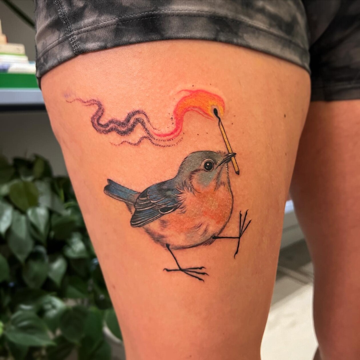 Stephanie Brown Creates Whimsical Tattoos Of Birds Holding A Lit Match Symbolizing Hope For A Better Future (12)