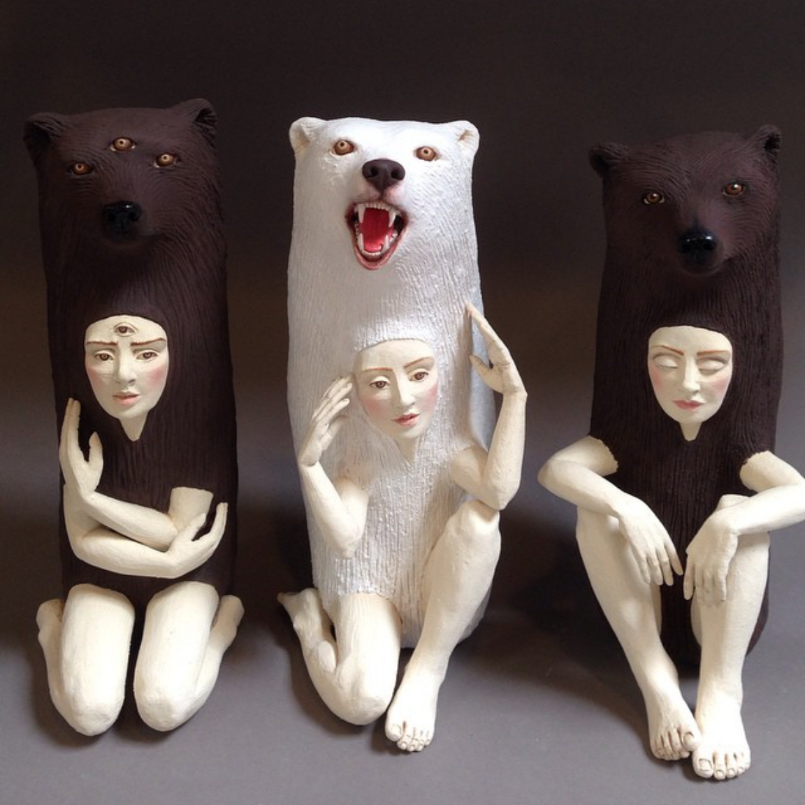 Crystal Morey's Striking Ceramic Sculptures Of Human Animal Hybrids (1)