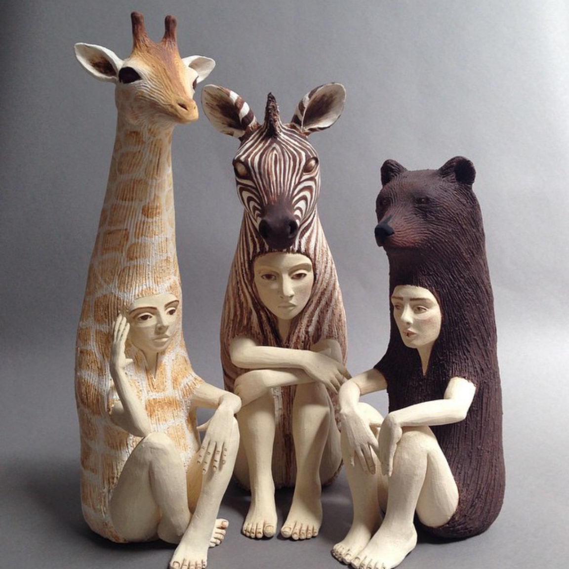 Crystal Morey's Striking Ceramic Sculptures Of Human Animal Hybrids (4)