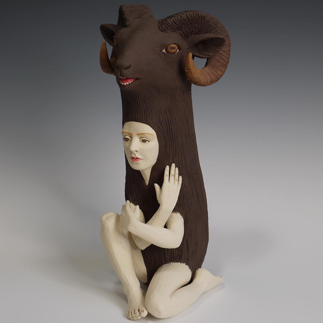 Crystal Morey's Striking Ceramic Sculptures Of Human Animal Hybrids (8)