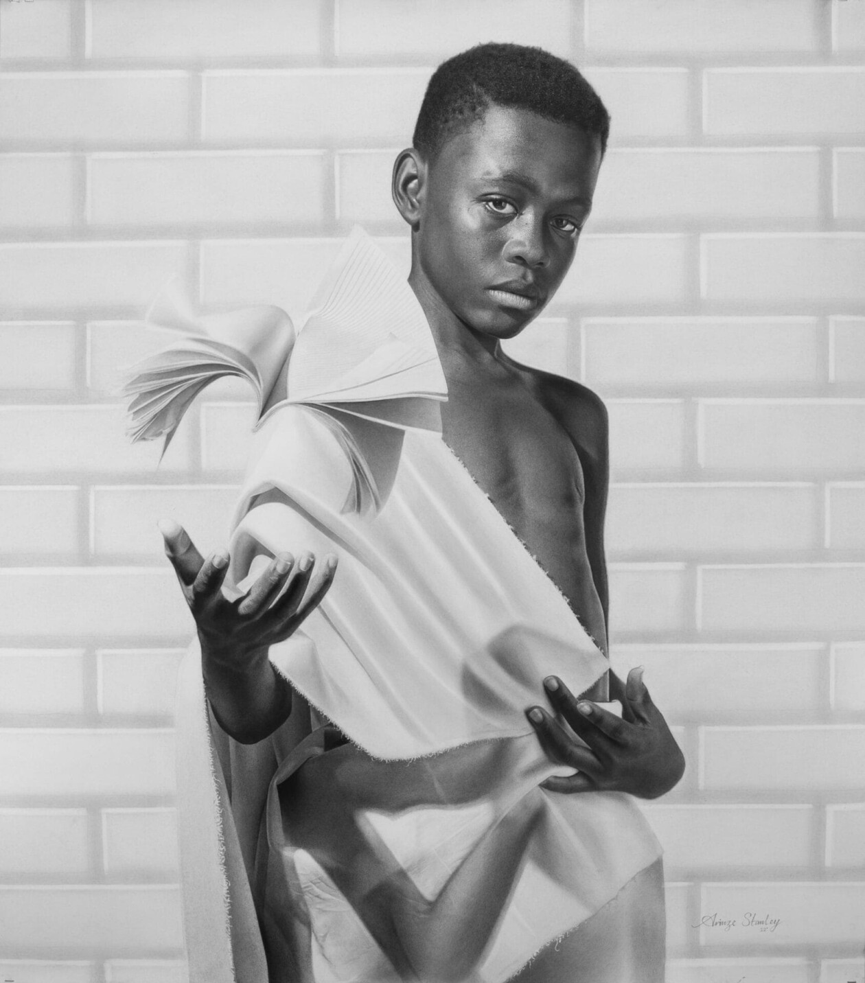 Hyperrealistic Black And White Pencil Drawings Of Arinze Stanley (13)