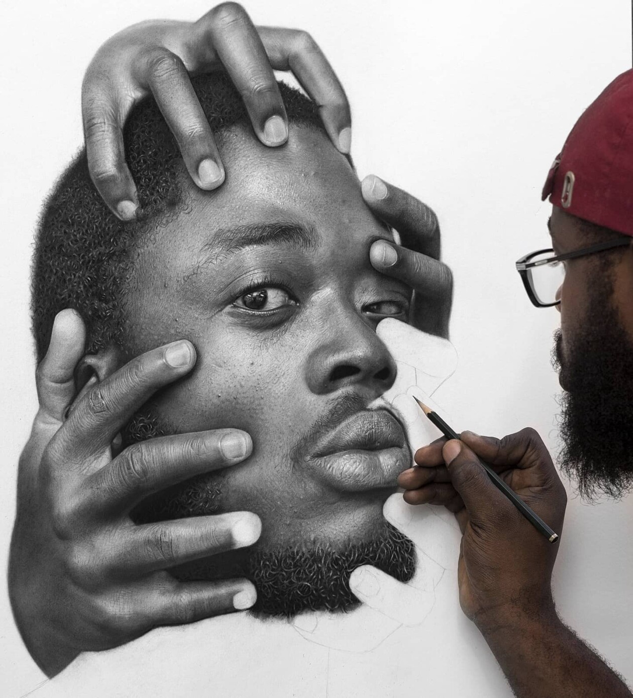 Hyperrealistic Black And White Pencil Drawings Of Arinze Stanley (7)