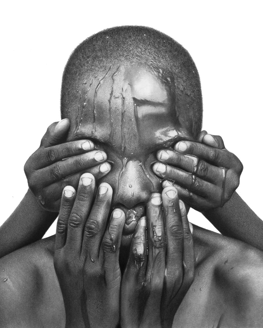 Hyperrealistic Black And White Pencil Drawings Of Arinze Stanley (8)