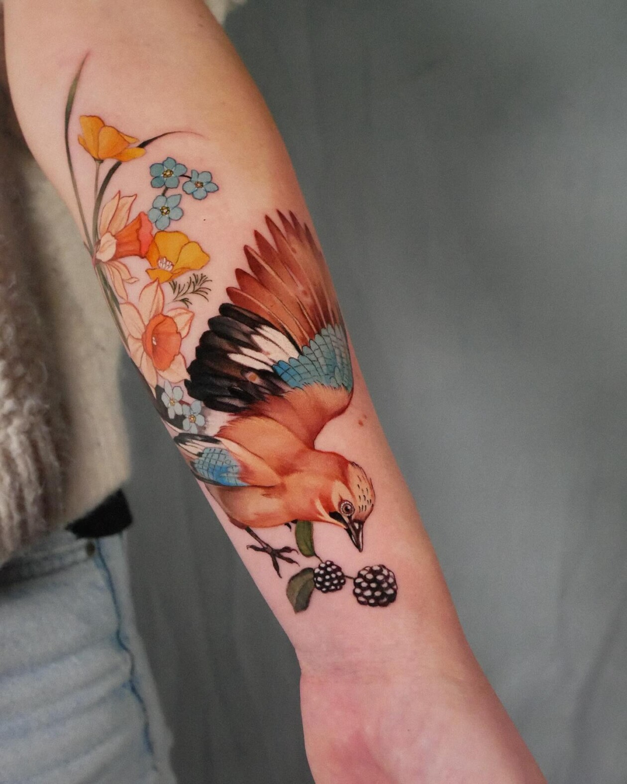 Botany And Animal Illustrative Tattoos By Vanessa Core (11)