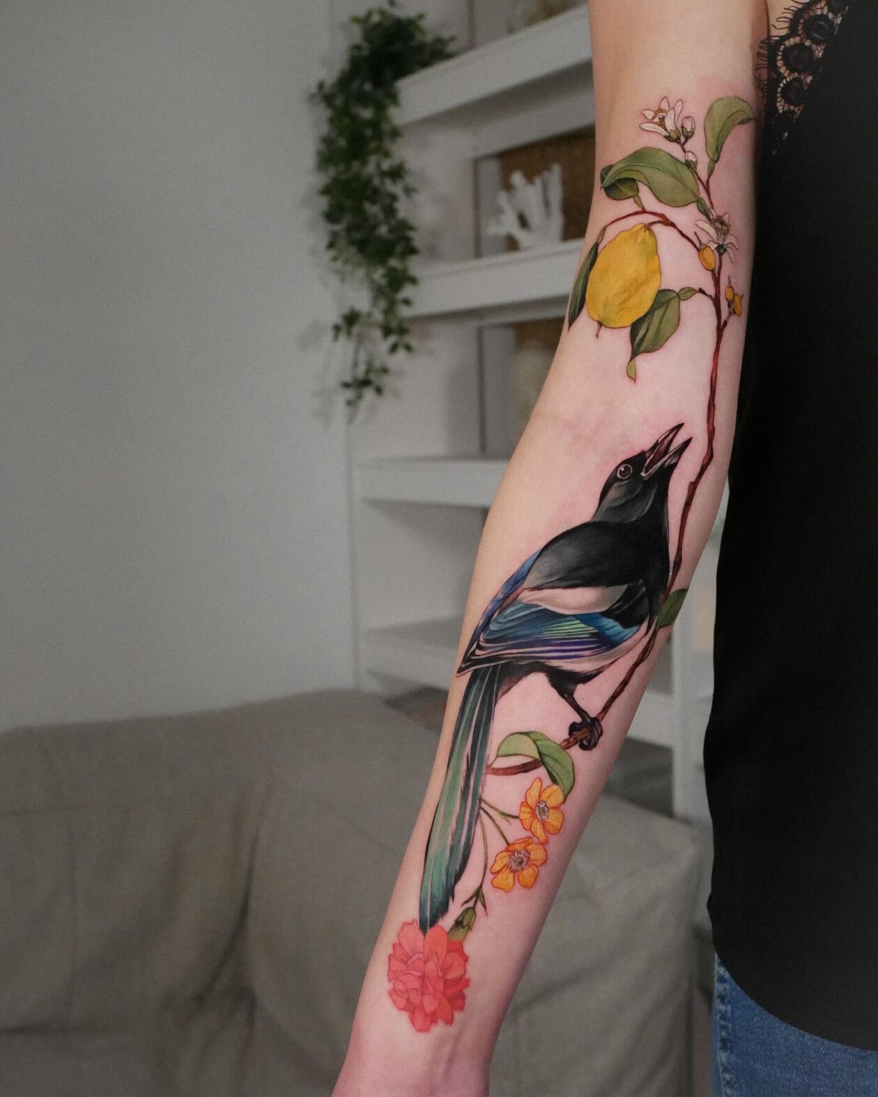 Botany And Animal Illustrative Tattoos By Vanessa Core (12)