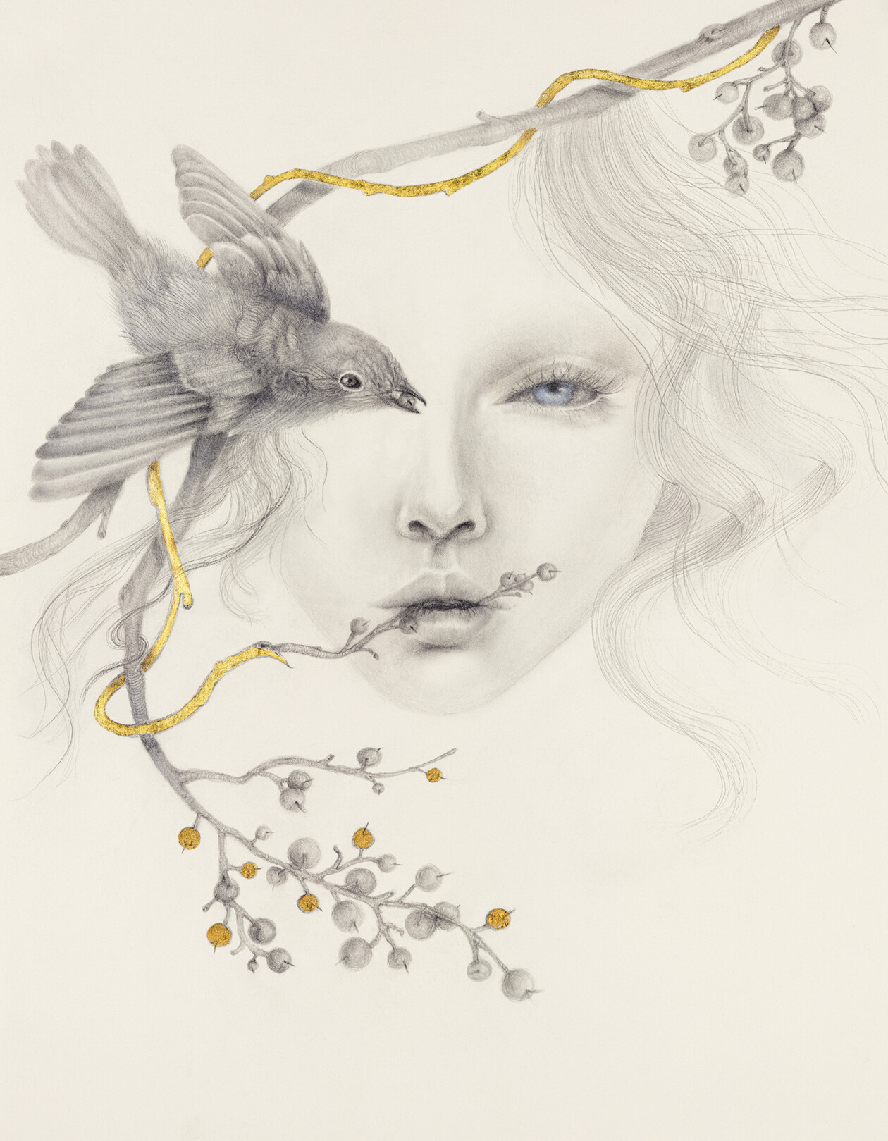 Graphite And Gold Drawings By Iskra Sale (1)