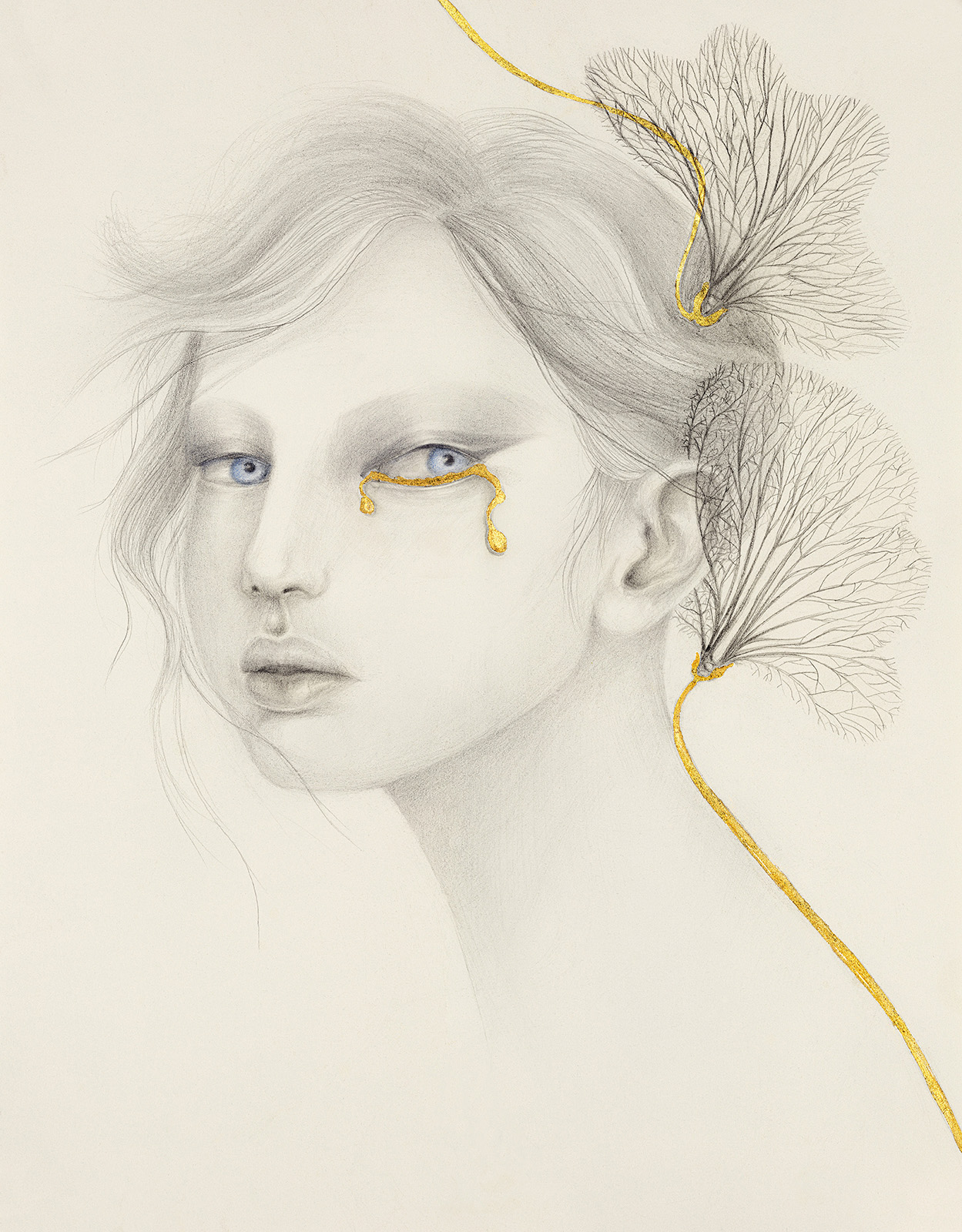 Graphite And Gold Drawings By Iskra Sale (2)