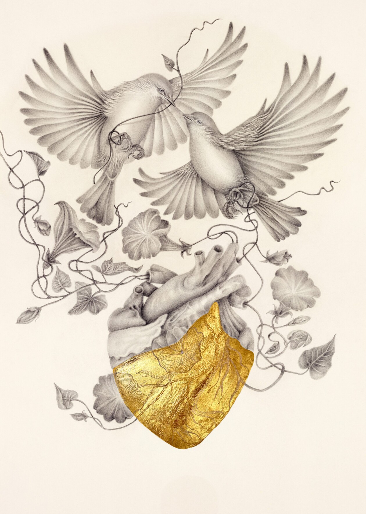 Graphite And Gold Drawings By Iskra Sale (3)
