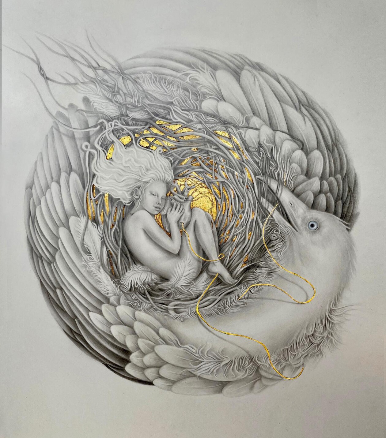 Graphite And Gold Drawings By Iskra Sale (7)