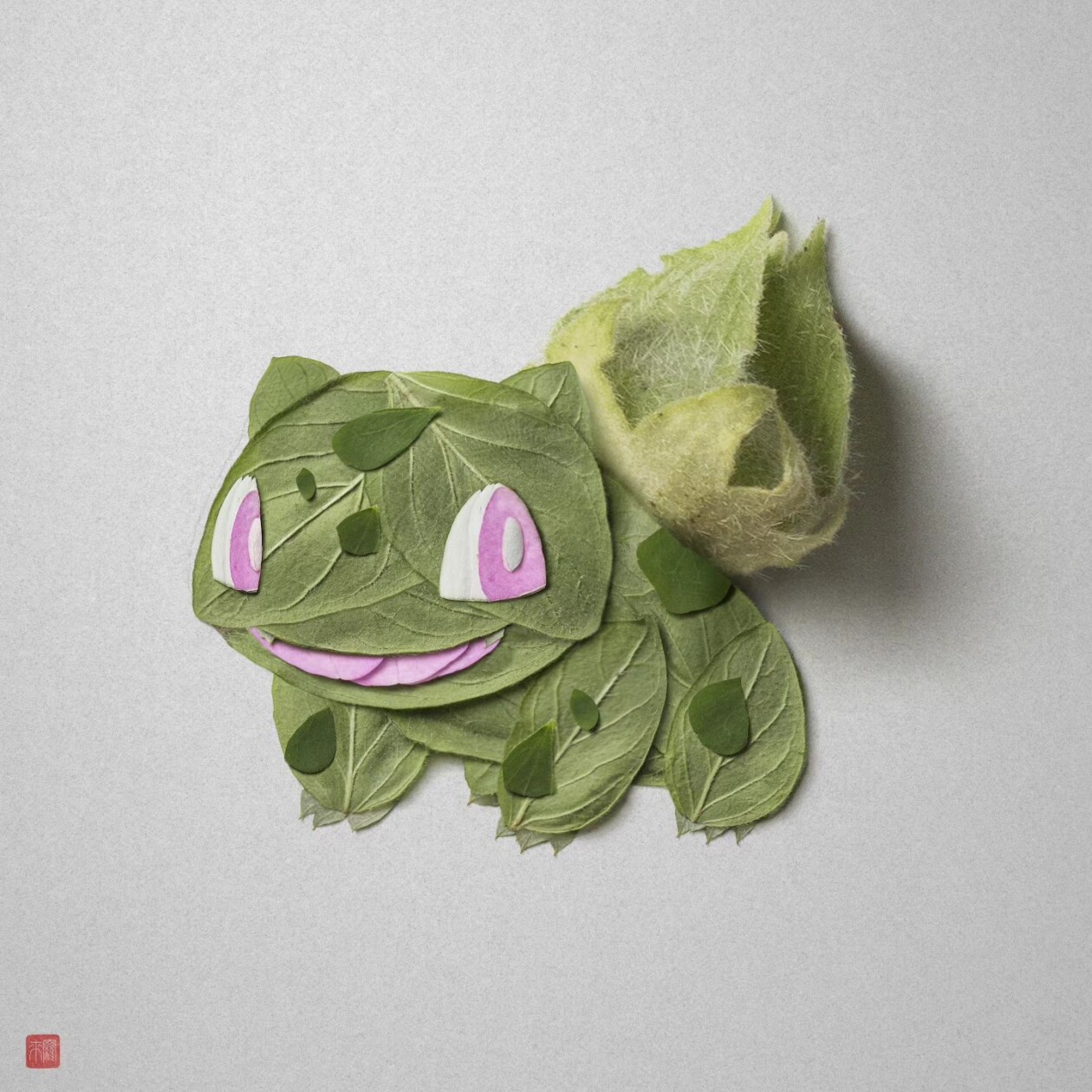 Raku Inoue's Pop Culture Characters Made Of Petals, Leaves, And Stems (10)