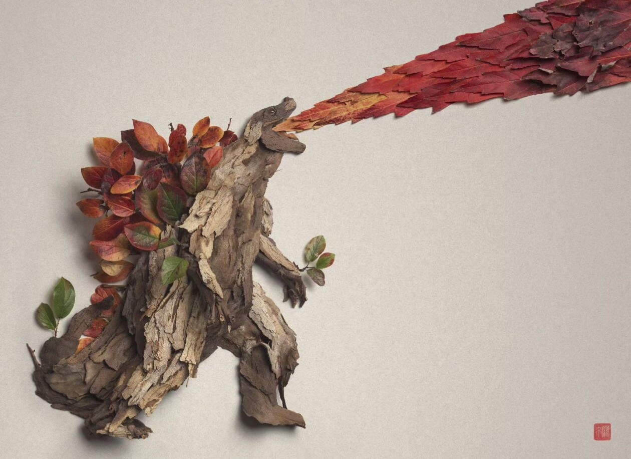 Raku Inoue's Pop Culture Characters Made Of Petals, Leaves, And Stems (3)