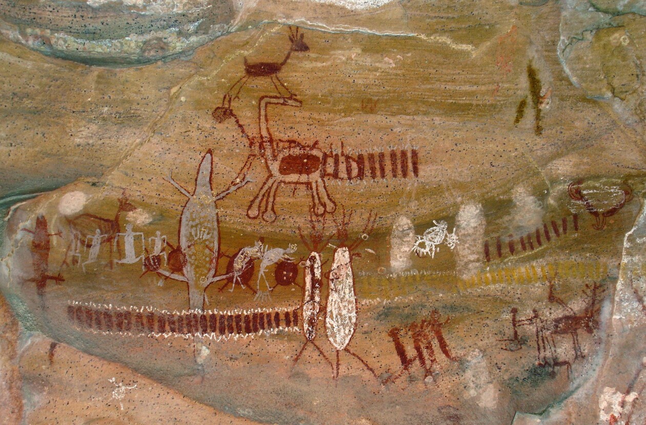 Cave Painting At Serra Da Capivara National Park, Brazil Image Via Wikipedia.