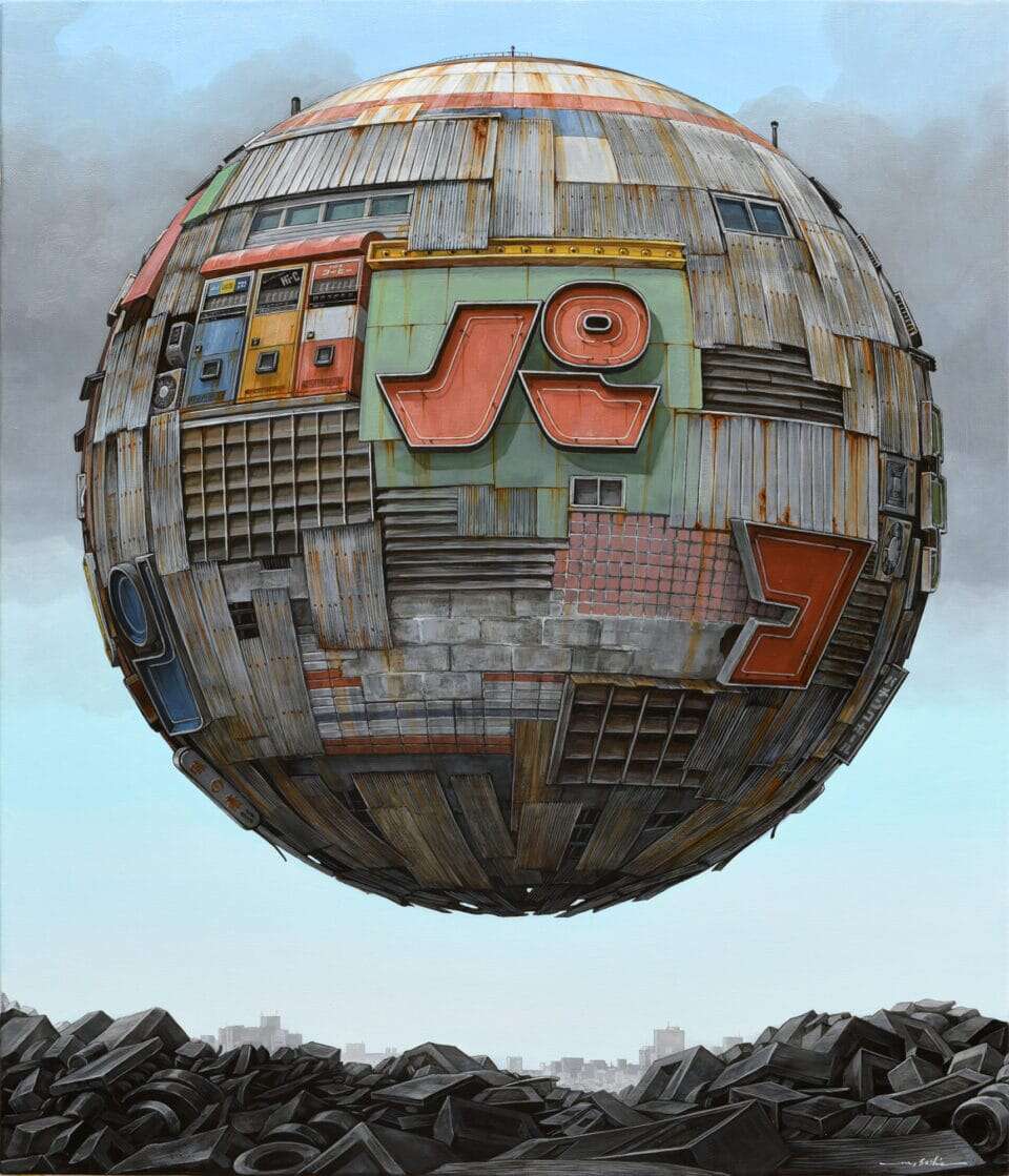 Masakatsu Sashie's Post Apocalyptic Sphere Paintings (8)