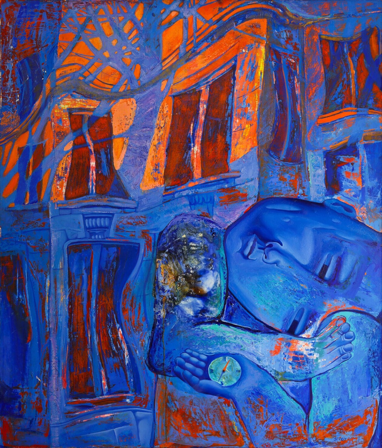 Sergiu Ciochin's Blue Oil Painting Series (4)